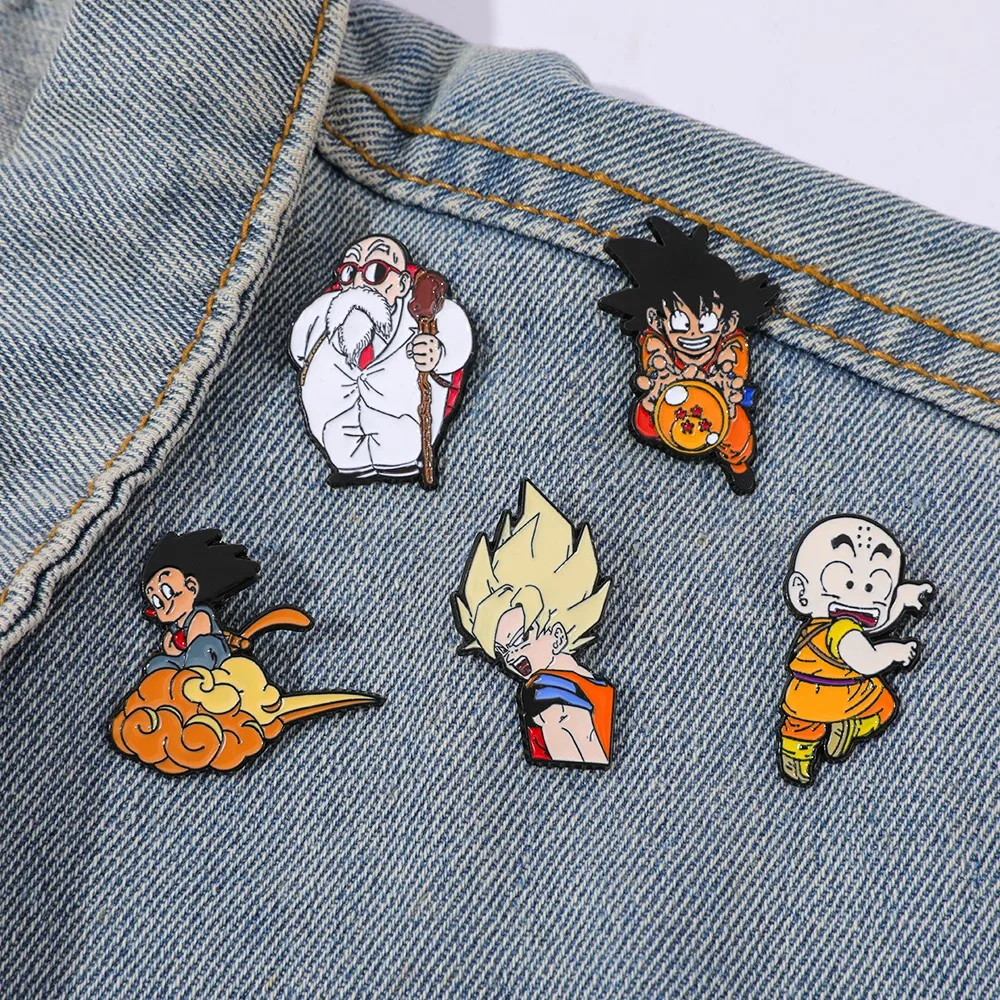Enamel Pin Set - 5 Pcs Classic Popular Anime Brooch