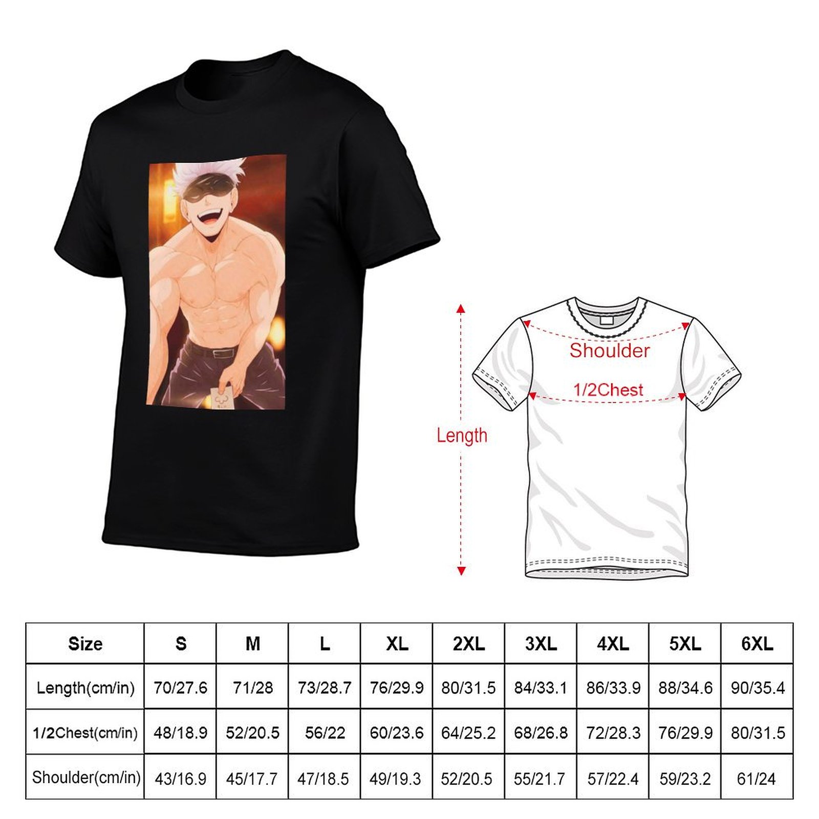 Gojo Satoru Merchandise T-Shir - Anime Merchandise For Men recension och pris