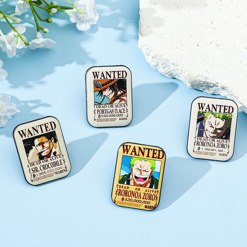 4 Pcs ONE PIECE Cartoon Anime  - Enamel Pin Set recension och pris